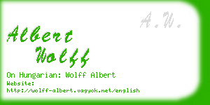 albert wolff business card